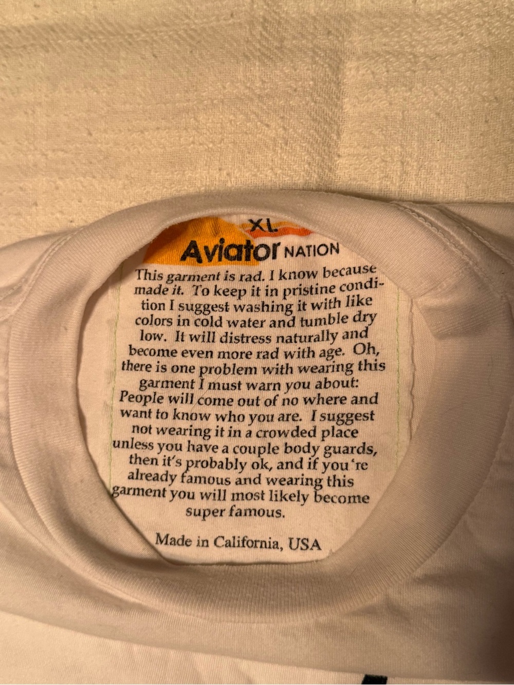 Aviator Nation White Lightning Bolt Tee - Picture 2 of 4
